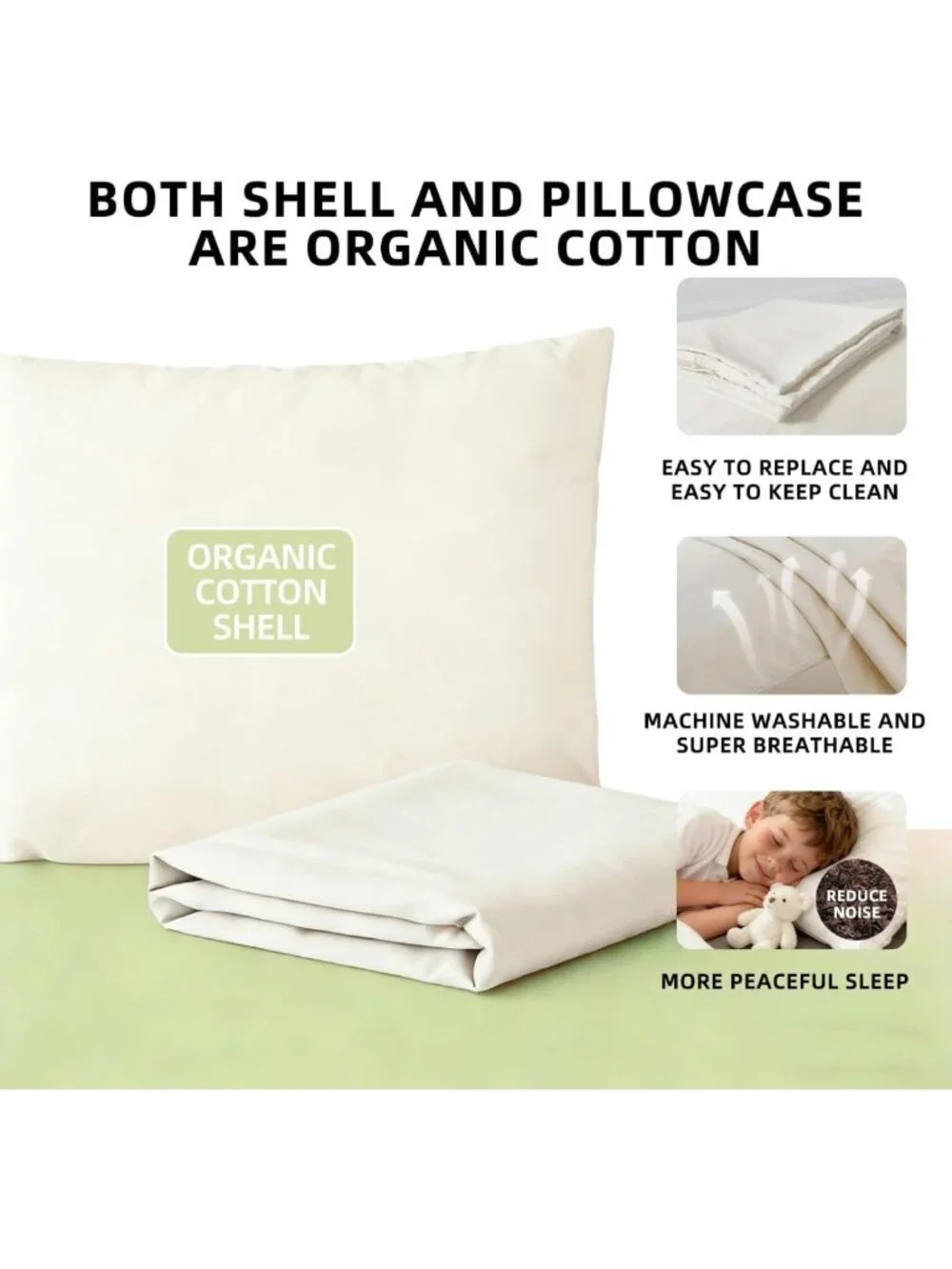 Organic Buckwheat Pillow 20x26 | Adjustable Height | Neck Support & Comfort